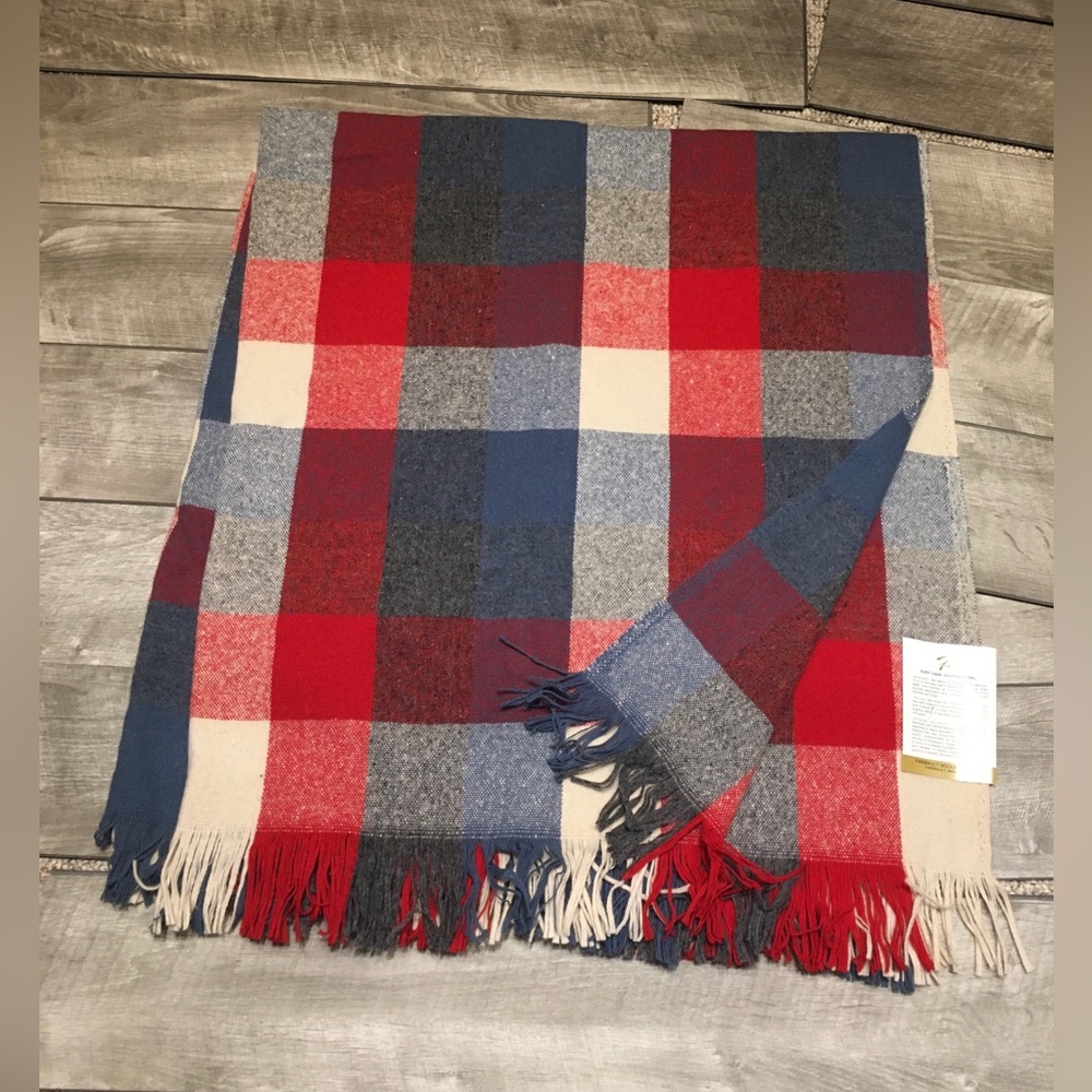 NEW NOS Fringe Faribo Faribault Plaid Blanket Throw Stadium Tartan Robe 50x60"